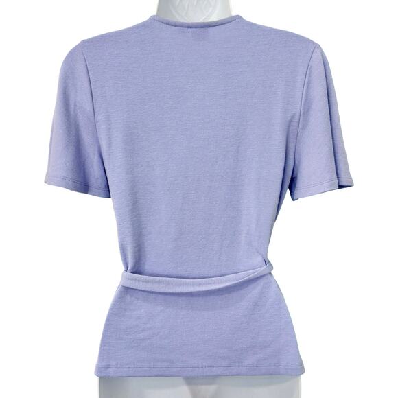 Gap Lilac Lavender Purple Flutter Sleeve Knit Wrap Top size XS NEW Tags - Picture 7 of 9